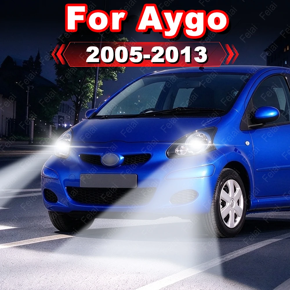 For Toyota Aygo H4 LED Projector Headlight Bulb with Lens Aygo 2005 2006 2007 2008 2009 2010 2011 2012 2013 Tuning Accessories