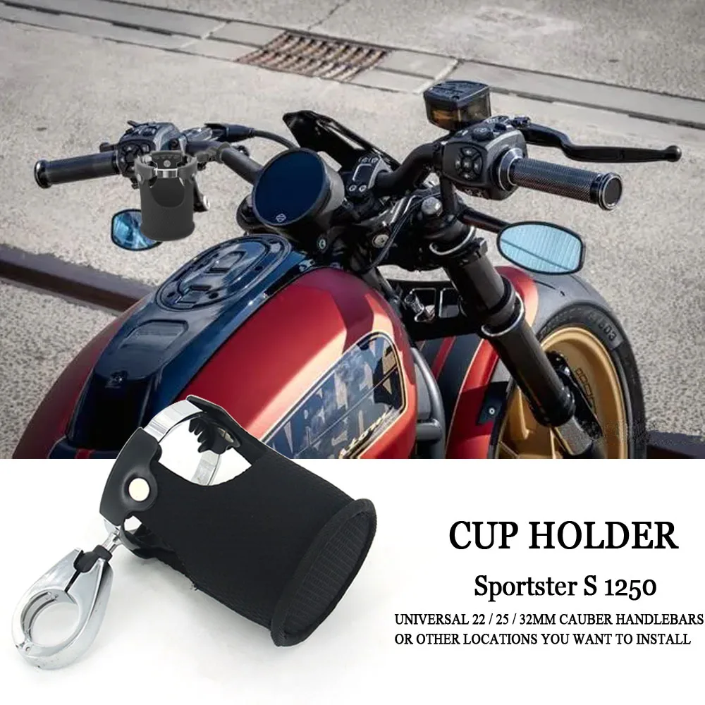 

NEW Motorcycle Universal 22MM 25MM 32MM Caliber Roll Bar Handlebar Water Bottle Drinking Drink Cup Basket Holder Support Bracket