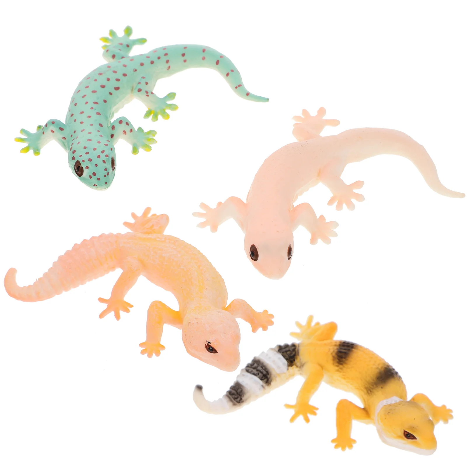 4 Pcs Planet Simulation Lizard Model Toy Artificial Ornament Animal Reptile