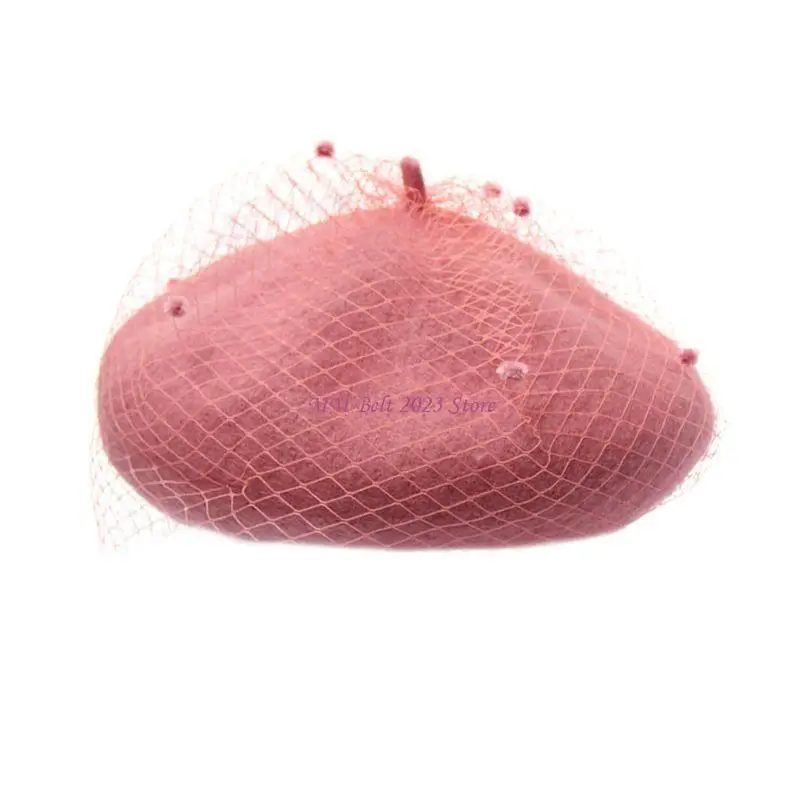 

49ME женские береты из искусственной шерсти, зимняя шапка, винтажная французская однотонная кепка художника, элегантная сетчатая