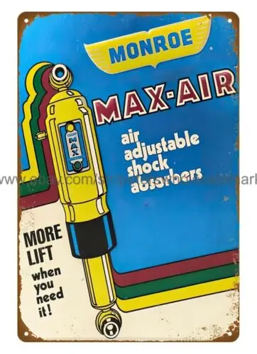 shop wall decor Monroe max air air adjustable shock absorbers metal tin sign