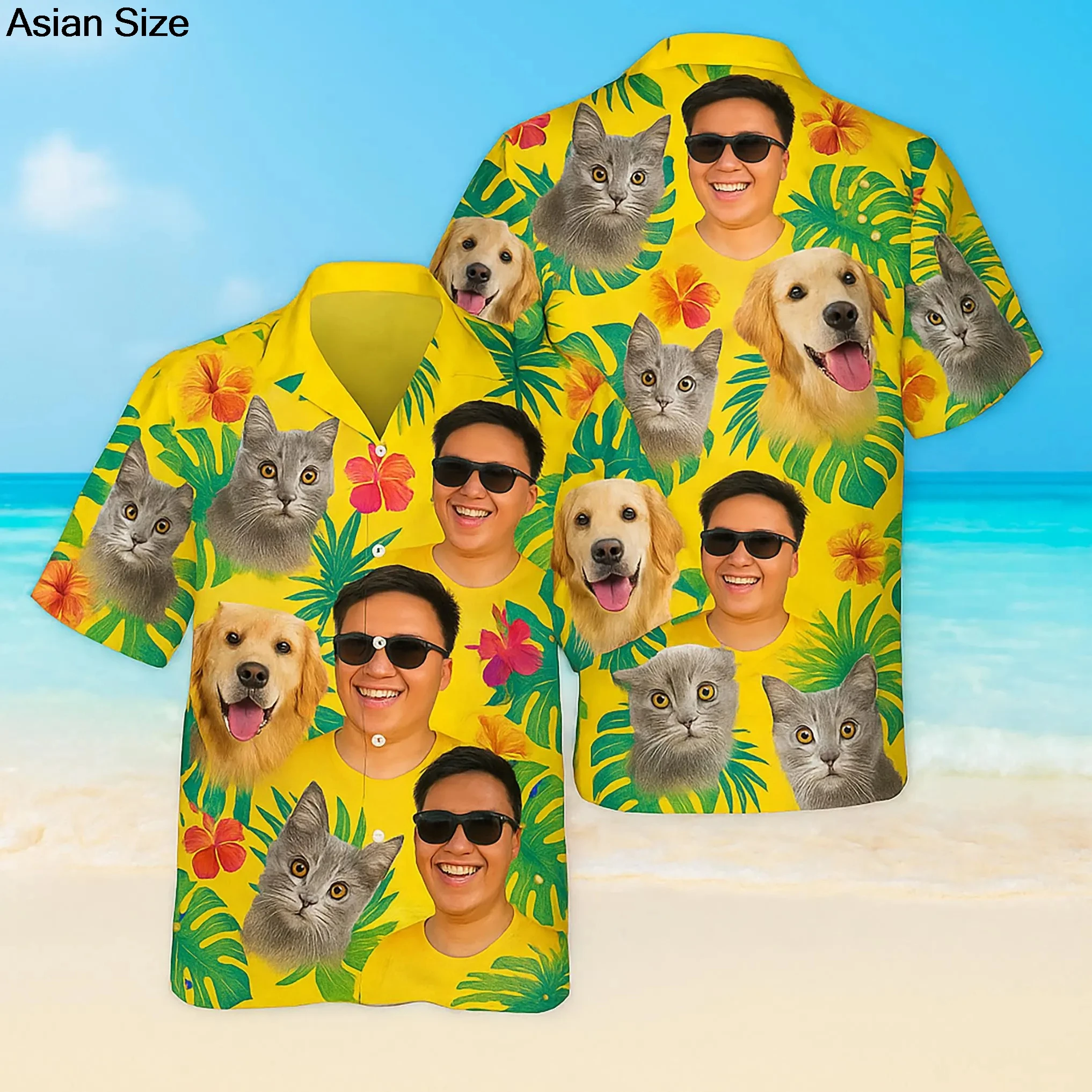 

Гавайская рубашка на заказ, персонализированная гавайская рубашка с лицом, фото, рубашки на пуговицах по индивидуальному заказу, подарок для мужчин, женщин, папы, пары, семьи