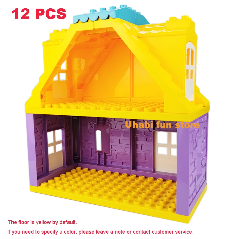 Grote bouwstenen Huisarchitectuur Raam Muur Dak Meubelserie Scène Accessoires Montage Educatief speelgoed voor kinderen