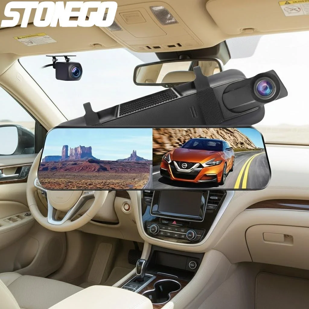 

4K Dual Camera WiFi Touch Screen Car Dash Cam Front Rear Streaming Media Recorder 24H Parking Monitor Auto DVR