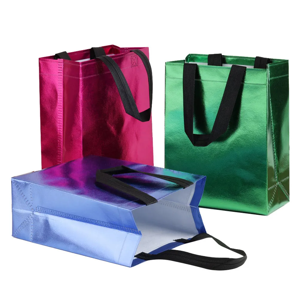 3pcs/lot 20*26*10cm Fabric Nonwoven Folding Shopping Bag Storage Waterproof ReusablePackaging Bag