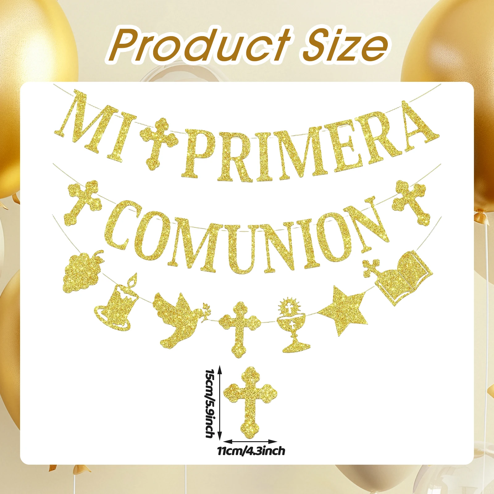 MI プリメーラ コミュニオン デコラシオン バナー、初聖体 - Party Banner Gold のレビューと価格