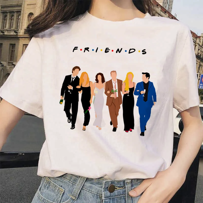 

American Drama Friends Friends Graphic Print Summer Luxury Brand Pure Cotton Men's and Women's T-shirt Short Sleeve Street
