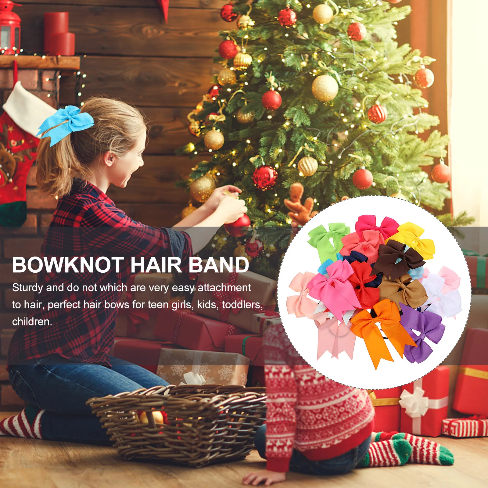 

20pcs Fish Tail Bands Elastic Scrunchies Bright Colors Girls Accessories Perfect for Party Bowknot Hair Holder Hair Care