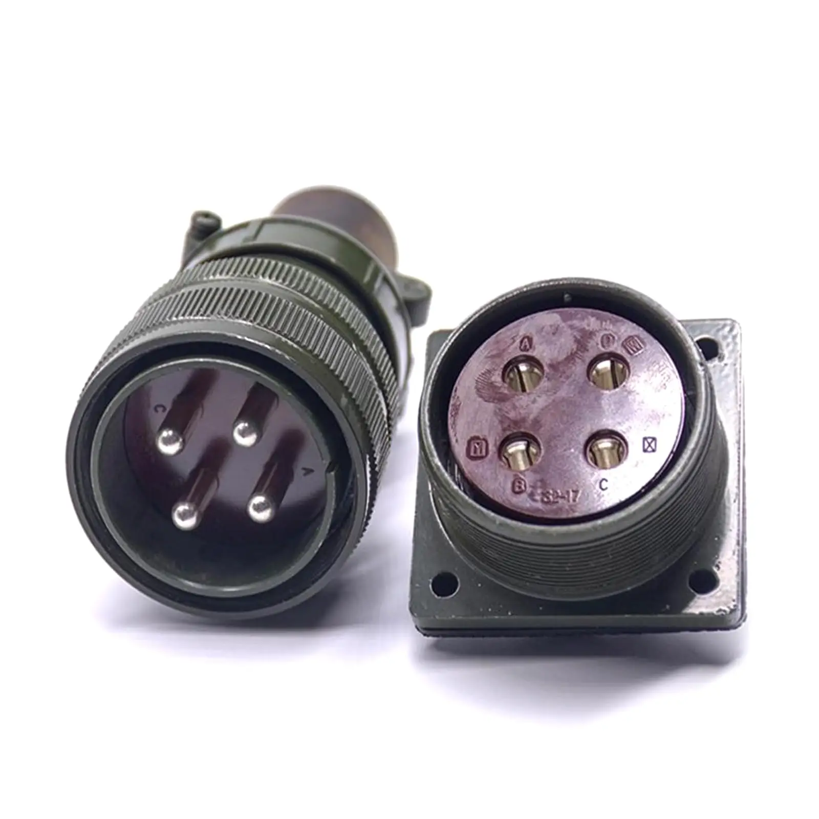 4-pin-mil-5015-circular-connector-ms3106a32-17p-silver-plated-straight-threaded-plug-receptacle-set