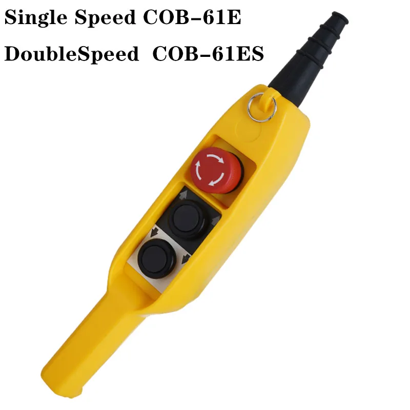 COB-61E 61ES TY-3A TY-3D Rainproof Hoist Crane Truck Push Button Switch Control Station Single Double Speed with Emergency Stop