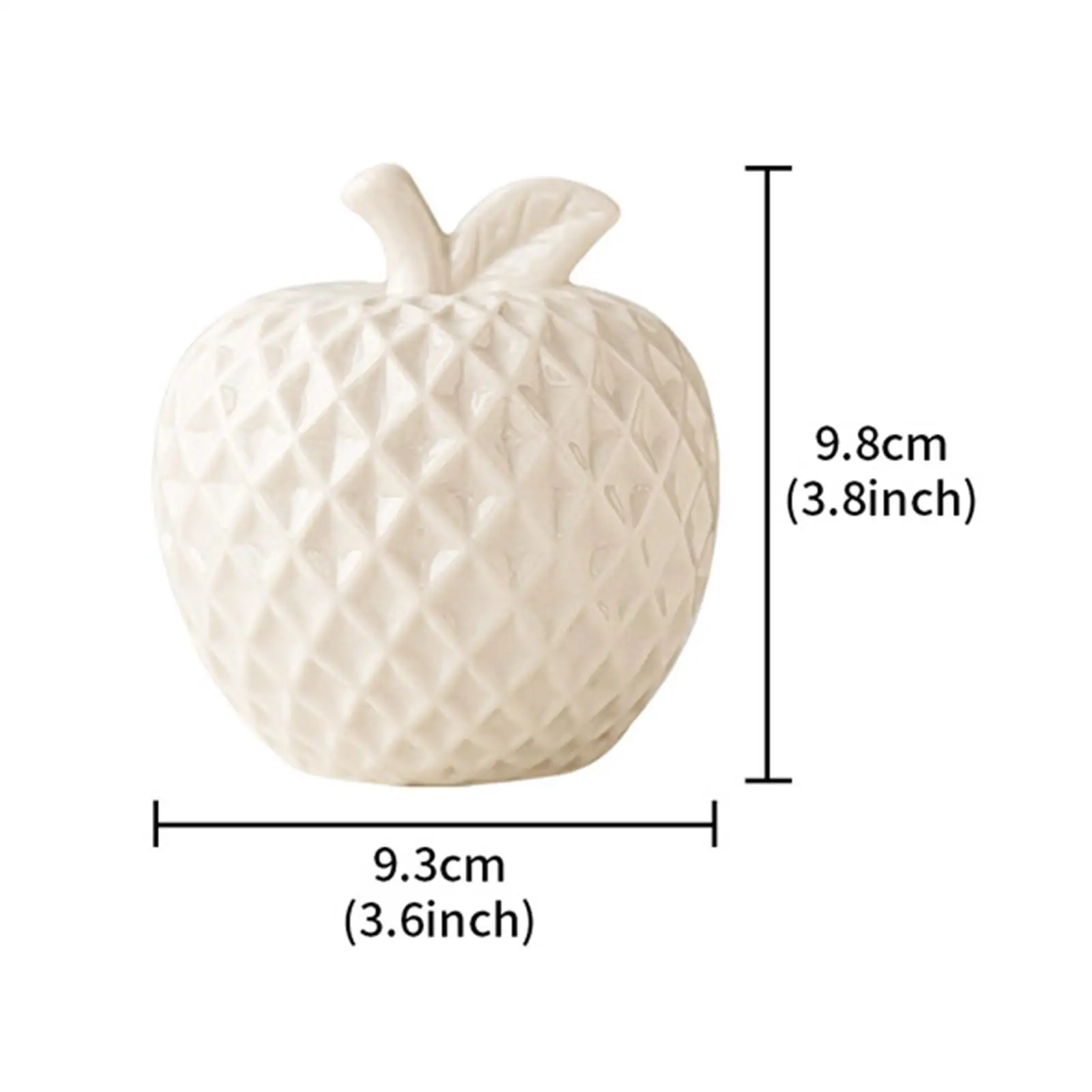 Apple Ceramic Statue Minimalist Collectible Desktop Ornament Fruit Sculpture for Desk Shelf Office Centerpiece Housewarming Gift