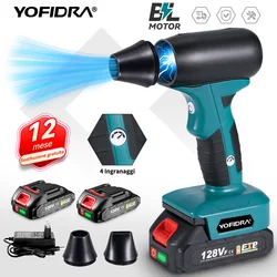 YOFIDRA Brushless Electric Turbo Blower Jet Fan 4 Gears Violent Car Dryer Handheld Dust Air Gun Blowing for Makita 18V Battery