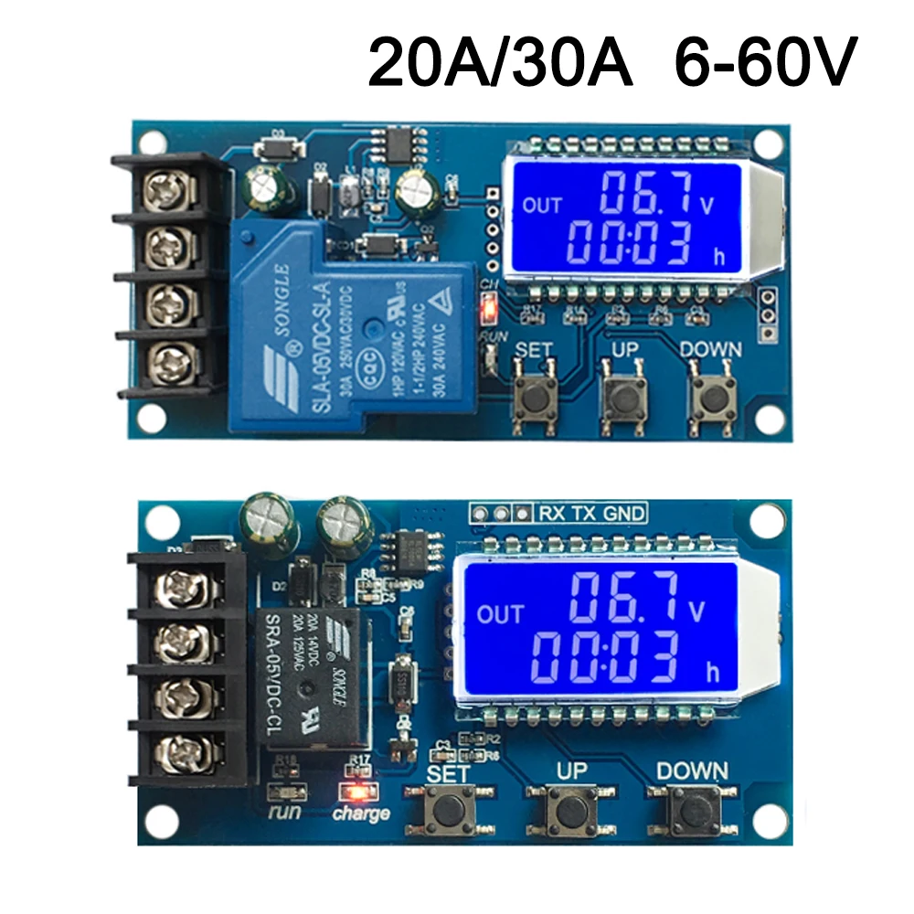 20A 30A Lithium Battery Charging Control Protection Board Lcd Battery Charging Board Battery Charging Control Module DC 6-60V