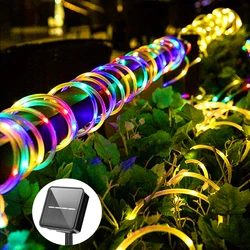Solar Rope Tube Lights 7/12/22M With 8 Mode Outdoor Waterproof LED String Light for Indoor DIY Wedding Christmas Decoration Lamp