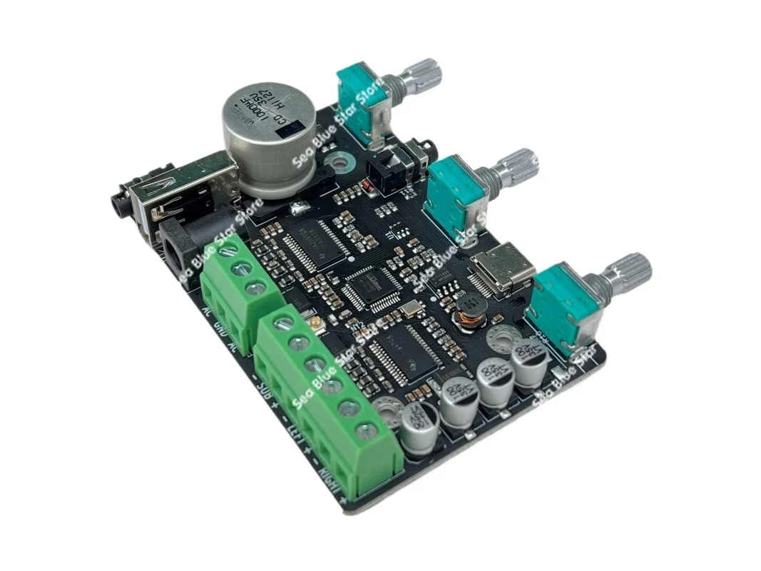 Amplifier Board Android Mobile Phone Computer Tuning 2.1 Bluetooth DSP Three-channel Independent 31-segment EQ 2x30W + 60W