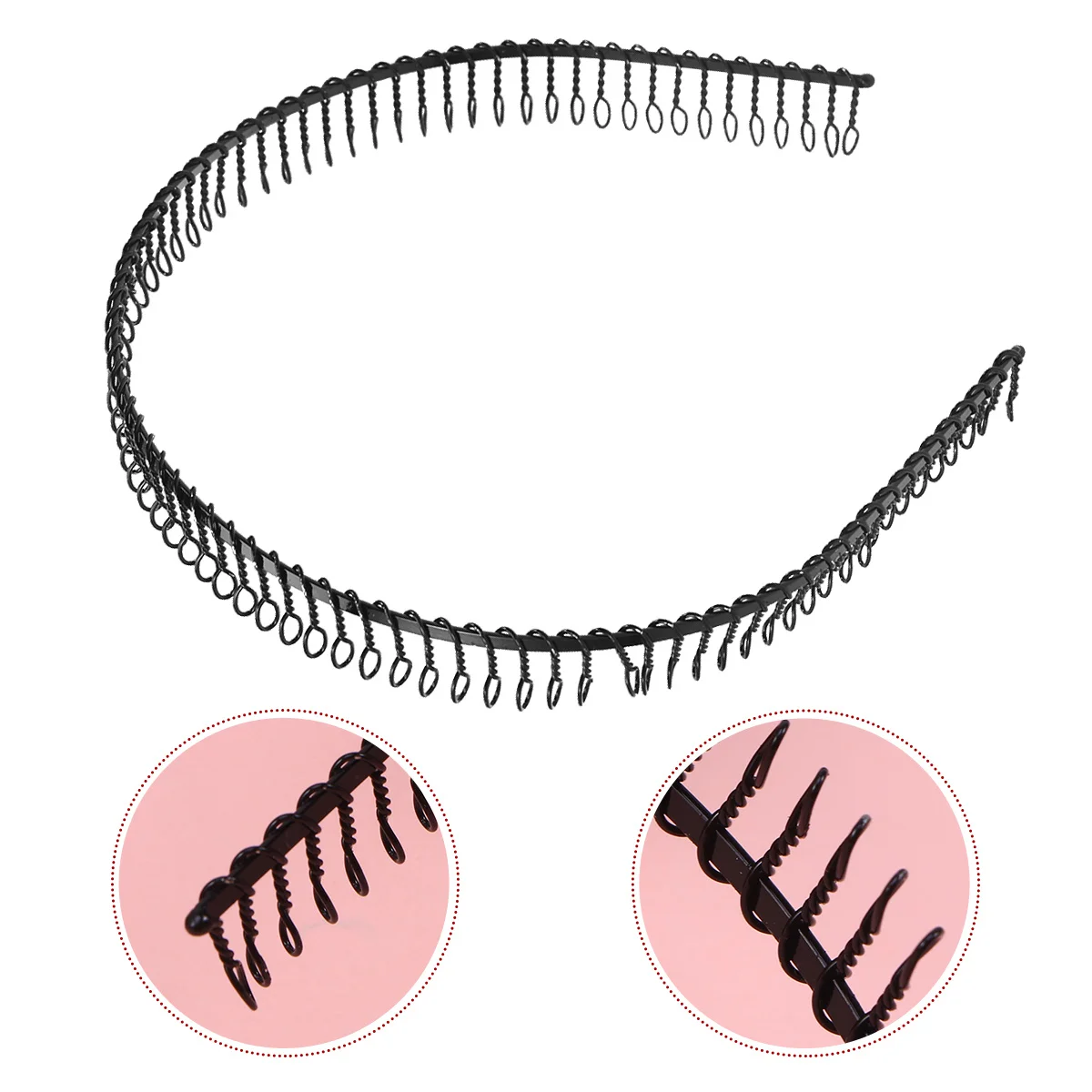 

Metal Teeth Comb Hairband Black Long Teeth Hard Metal Headband Comb for Women Elderly Hair Accessories Spa Face Washing