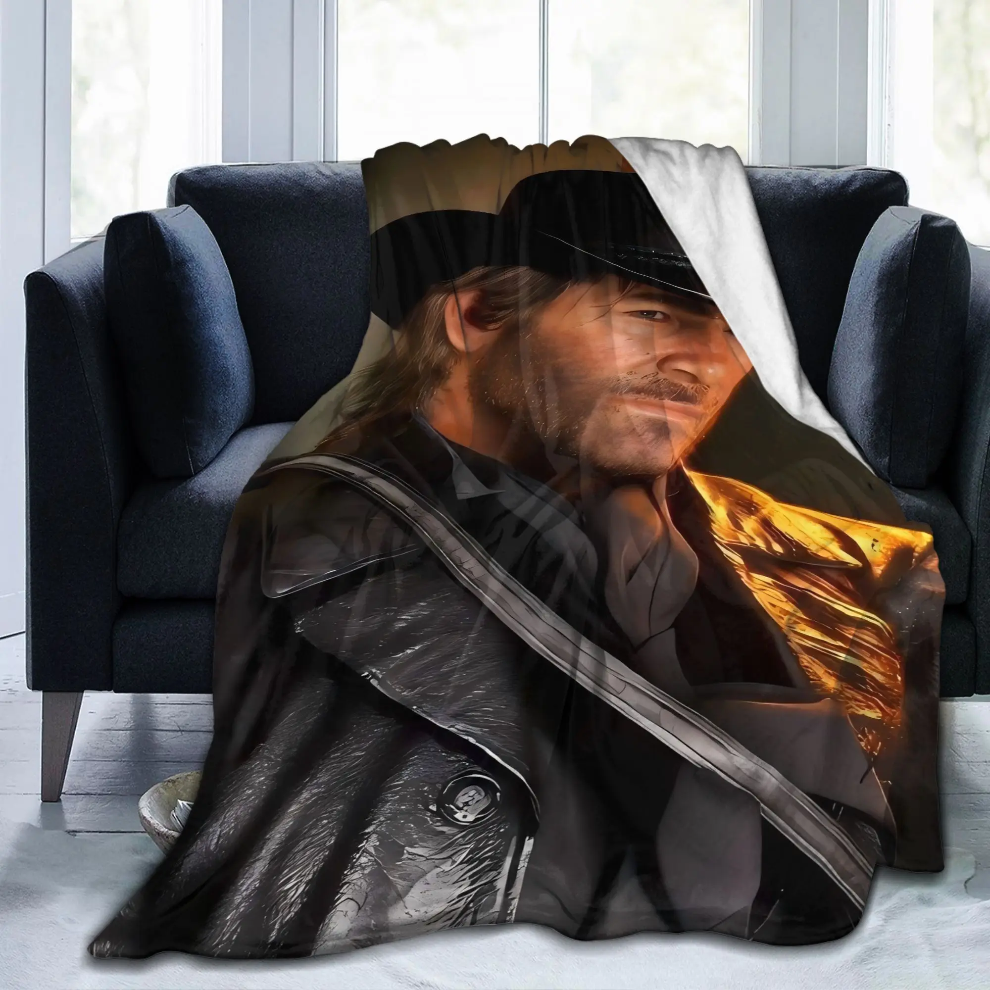 Customize Arthur for MORGAN Themed Flannel Blanket – Cozy All-Season Multi-Purpose Throw, Suitable for Sofa, Office, or Travel –