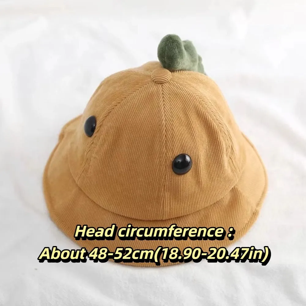 3Dデザイン恐竜ベビーフィッシャーマンハットユニセックスデザインキュートスタイル韓国風チェック柄バケットハット暖かい素材漫画ベビーフィッシャーマンキャップ