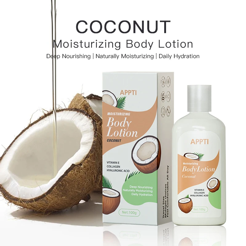 

Coconut Body Lotion Moisturizer Beauty-Health Body Care Mild No Irritation Deep Moisturizing Nourishing Hydrated