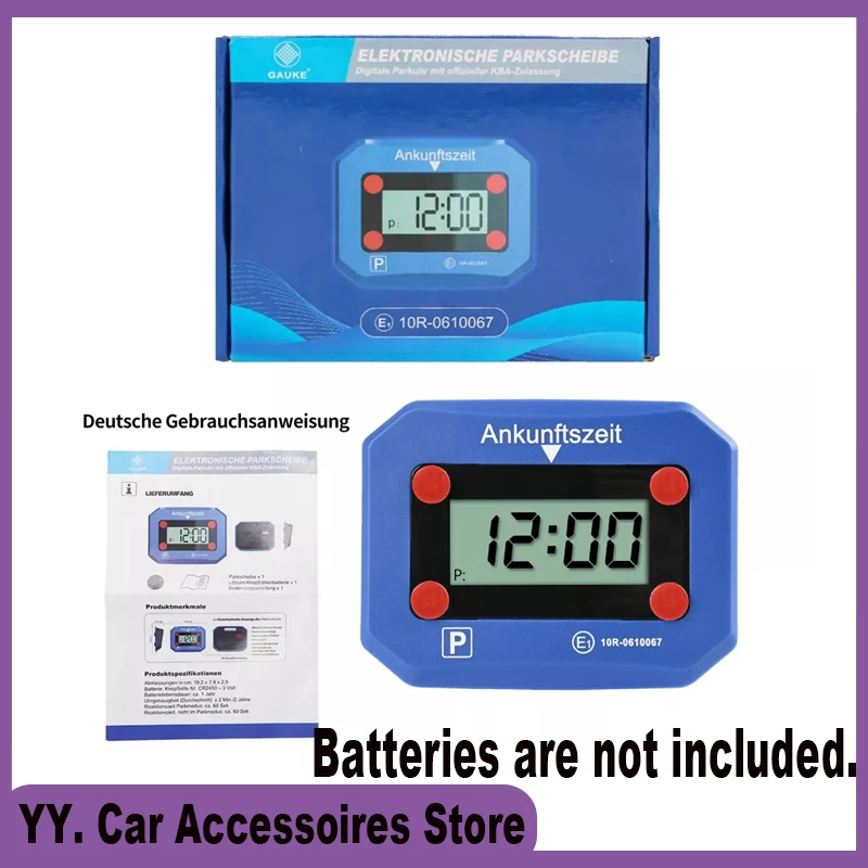

Car Electronic Parking Sign Screen Timer Parking Clock Card For Cars And Trucks Plastic Vehicle Parking Card Timer No battery