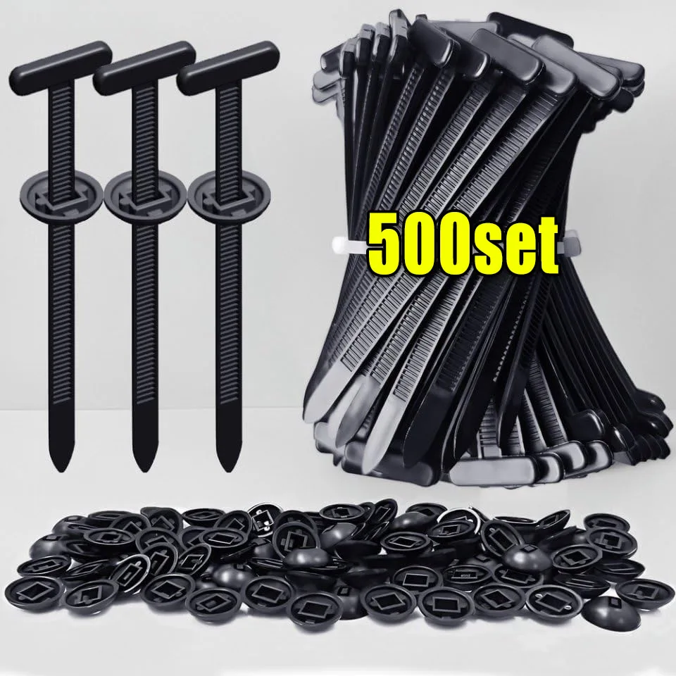 1000-100set Zelfsluitende nylon universele kabelbindergesp Zware kabelbinders met pin en knop Auto Dagelijkse reparatie Bevestigingsriem
