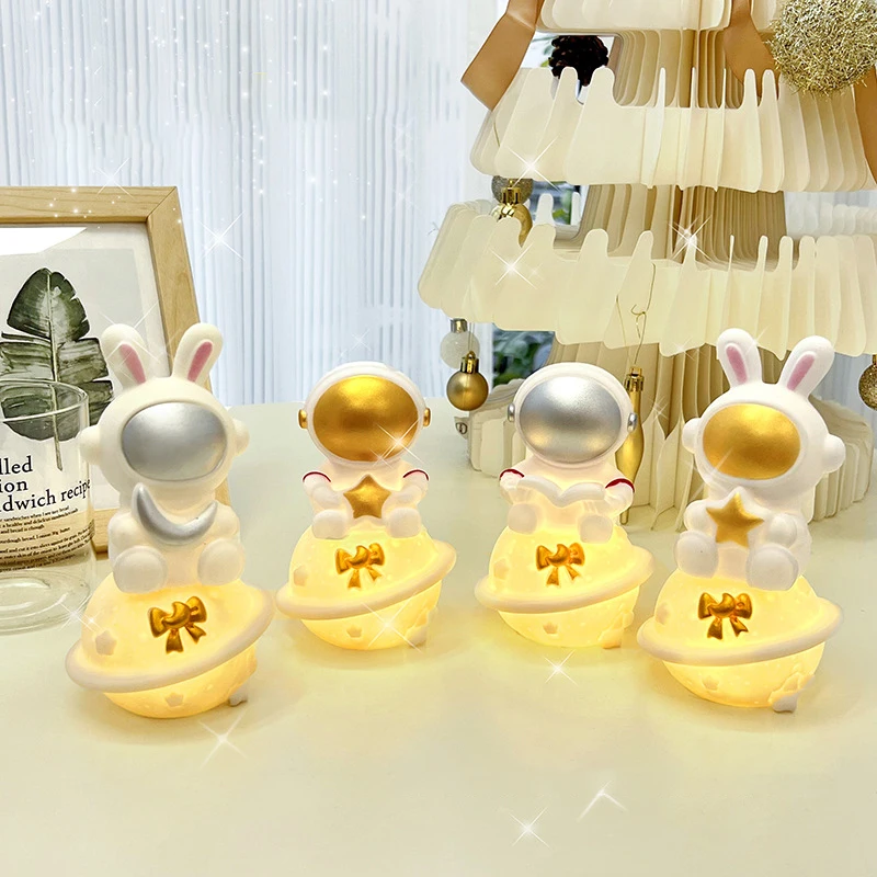 Cartoon Astronaut Night Light Creative Bedside Night Lamp Bedroom Living Room Desktop Decorative Light Home Table Decor Gifts