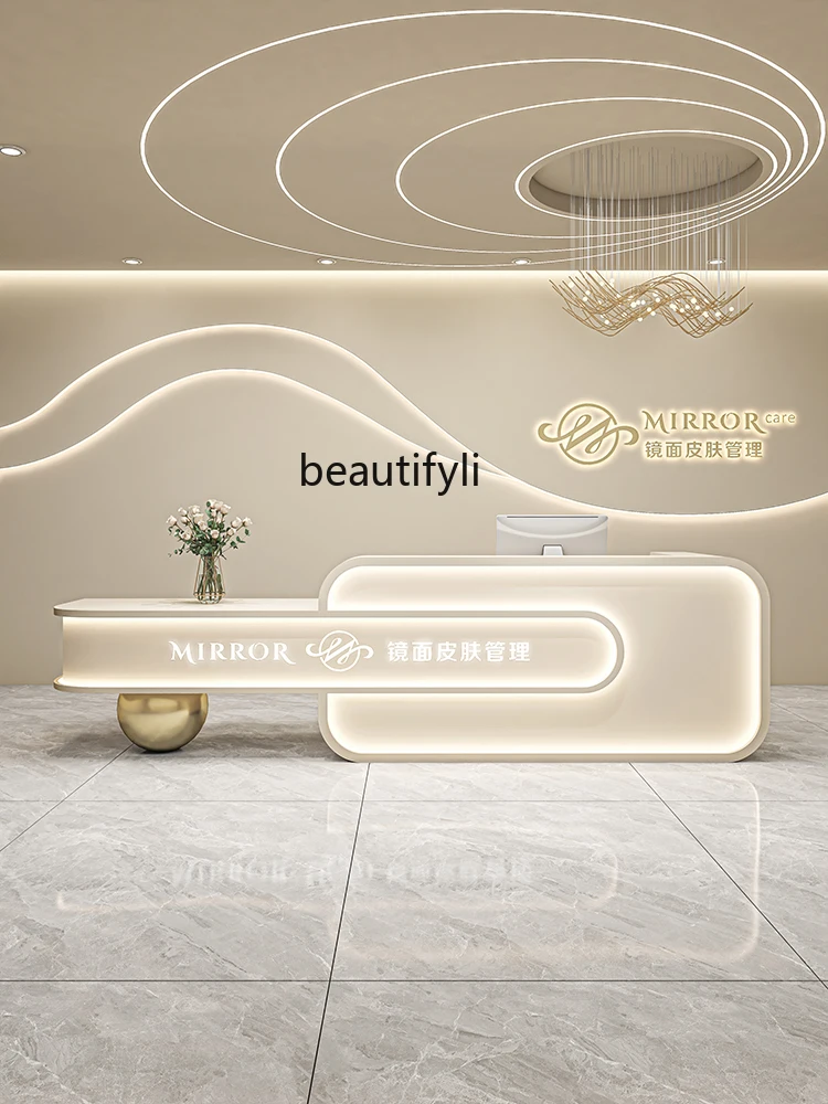 Beauty Salon Bar Hairdressing Clothing Store Cashier Company Paint Front Desk Clinic Reception Desk