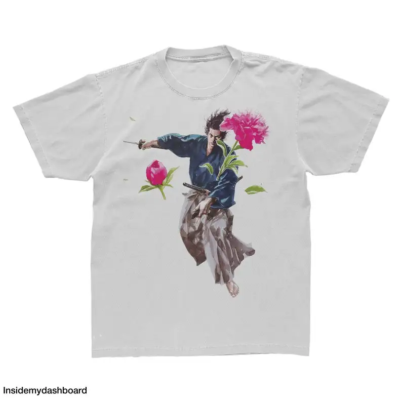 Vagabond Musashi Flowers T-Shirt, Vagabond Manga Tee