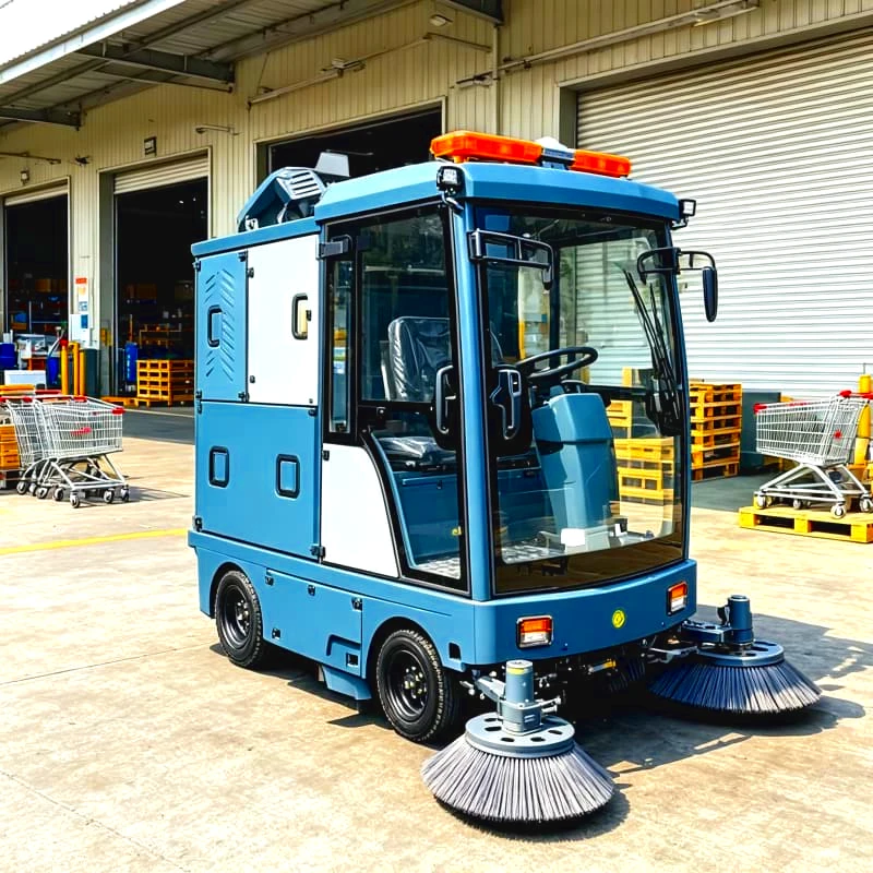 Stadium Sweeper Ride On Electric Floor Cleaning Vehicle for Sports Arena Gymnasium Dust Debris Collection 1800mm Customized