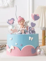 Angel Wing Cake Topper, Princess Fairy Ballet, Dance Girl, 1st Birthday Party, Gender Reveal Baby Shower Decor