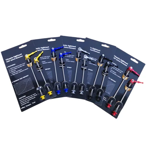 1Pair MTB Road Bike Lever Skewers Titanium Alloy Quick Release Hub Cycling Lever Skewer Bicycle Wheel Hub Skewers