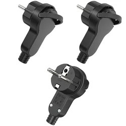 3pcs EU Plug Adapter AC Electrical Power Rewireable Plug Male for Wire Sockets Outlets Adapter Extension Cord Connector Plug