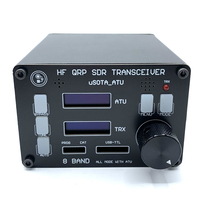 uSOTA-ATU USDX HF QRP SDR Transceiver Built-in ATU-100 Antenna Tuner with Dual OLED Displays 8 Bands Design