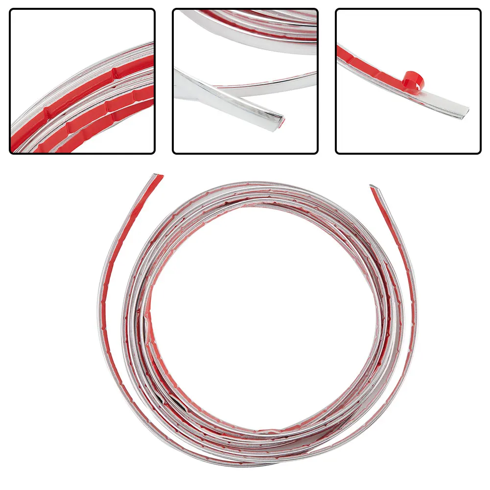 Tira embellecedora cromada resistente a los arañazos para puerta de coche, decoración de parachoques abatible, Material ABS cromado, 10 pies, 8mm