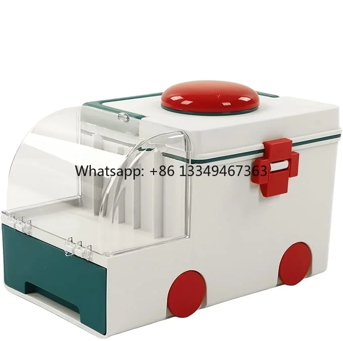 

In Stock Plastic Home Medical Supplies Kit Cute Children Medical Equipment Kit Handle Family Medical Kit Hot Sale
