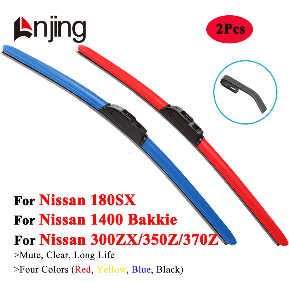 

LNJING Colorful Wiper Blades For Nissan Fairlady Z 300ZX 350Z 370Z Z32 Z33 Z34 1400 Bakkie 180SX 1989 1998 2000 2002 2008 2009