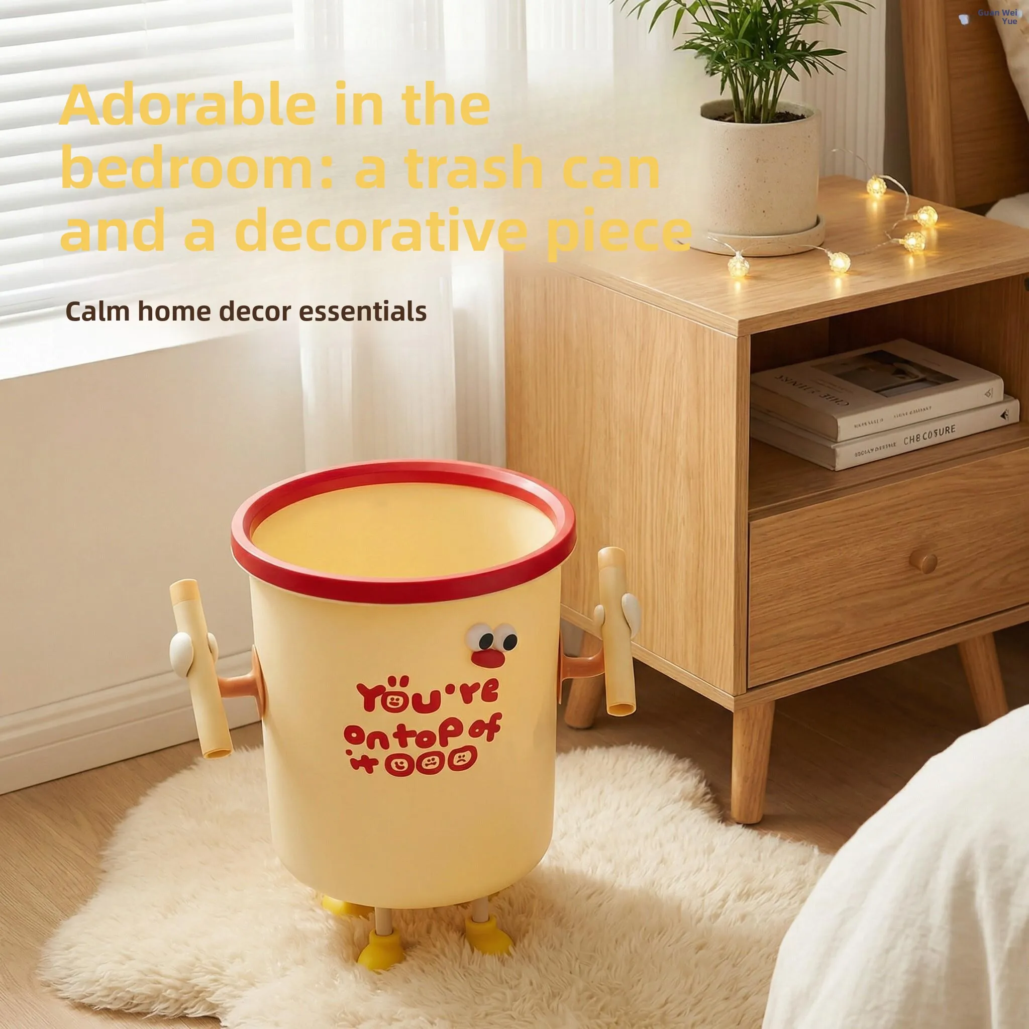 

Cute Girl Bedroom High Legged Creative Personality Press Ring Sanitary Barrel Home Personal Cleaning Tool 10L Capacity