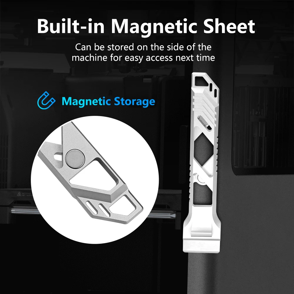 Magnetischer Legierungsschaber für Bambu Lab Creality Aircraft CNC Aluminiumlegierung Schaberklinge Schaufel Schaber Messer 3D-Druckerteile – Detail 2