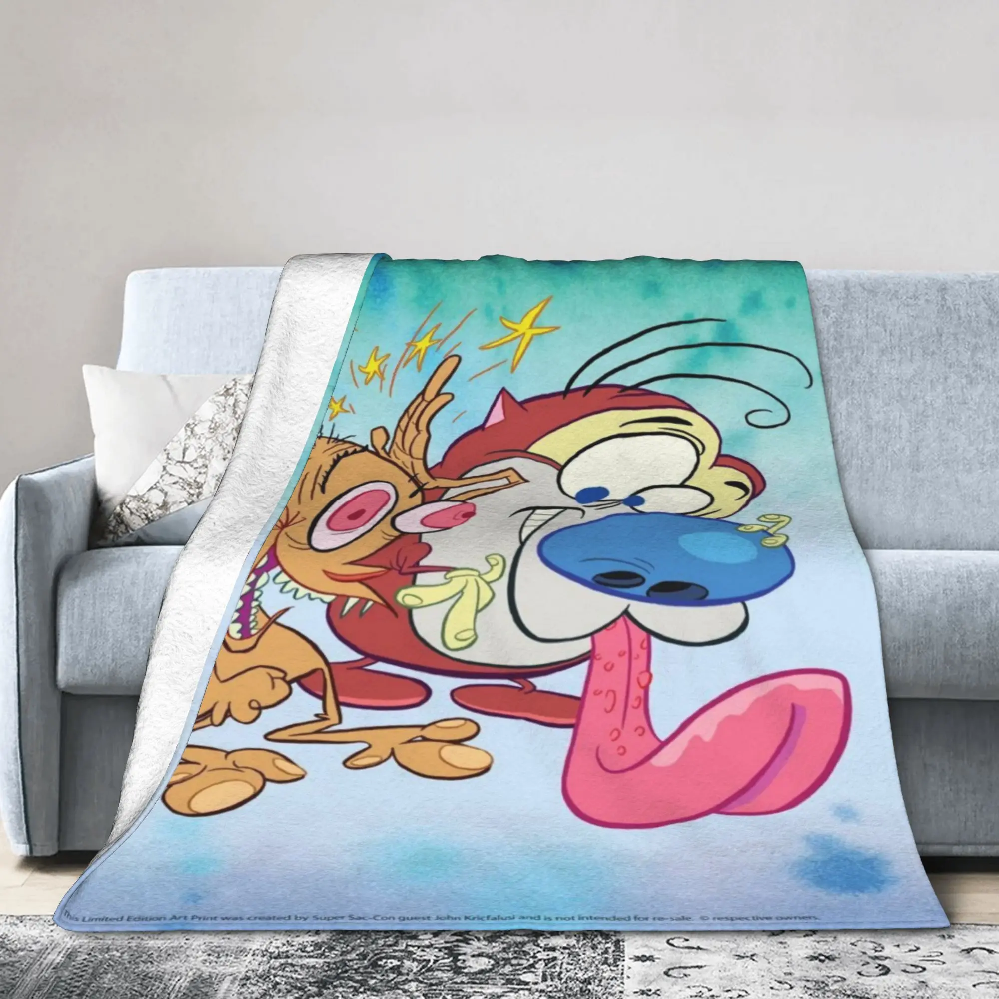 Stylish  Duo Rucksack Ren & Stimpy  Blankets Super Soft Velvet  Relax Throw Blankets Machine Washable