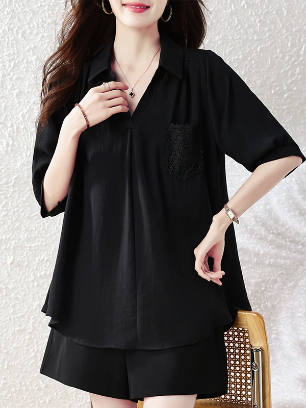 

Summer 2026 plus Size Loose Women's Shirt Short Sleeve Fashion Slimming Top Skin-friendly Breathable Casual Simple Style