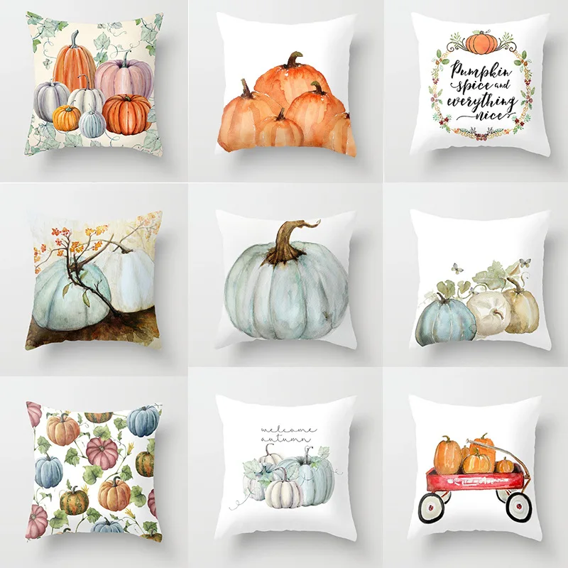 

Halloween Pumpkin Pillowcase 45cm Peach Skin Comfortable Soft Decorative Pillowcase For Sofa Chair Bed Halloween Decorations 1pc