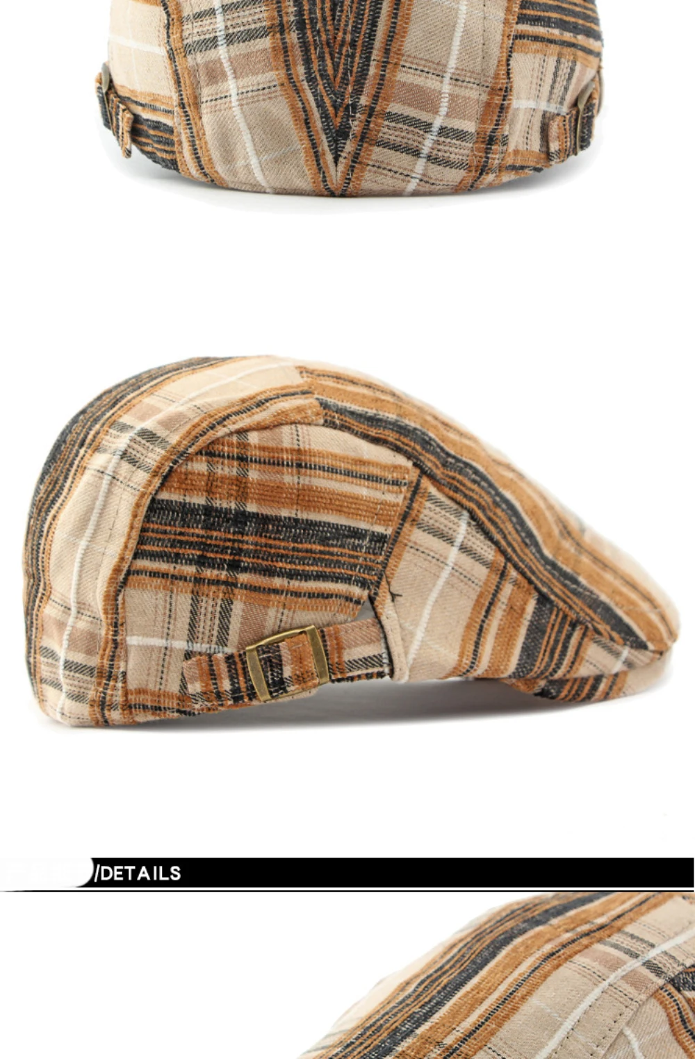HT4316 Baskenmützen Warme Herbst-Winter-Baskenmützen für Männer und Frauen Künstler Maler Gestreifte Baskenmütze Männlich Weiblich Verstellbare Ivy-Flachmütze – Detail 12