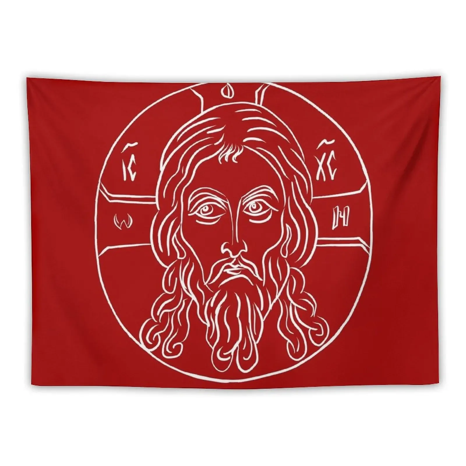 

Face of Christ- white on red Tapestry Wall Tapestries Wall Mural Bedrooms Decor Tapestry