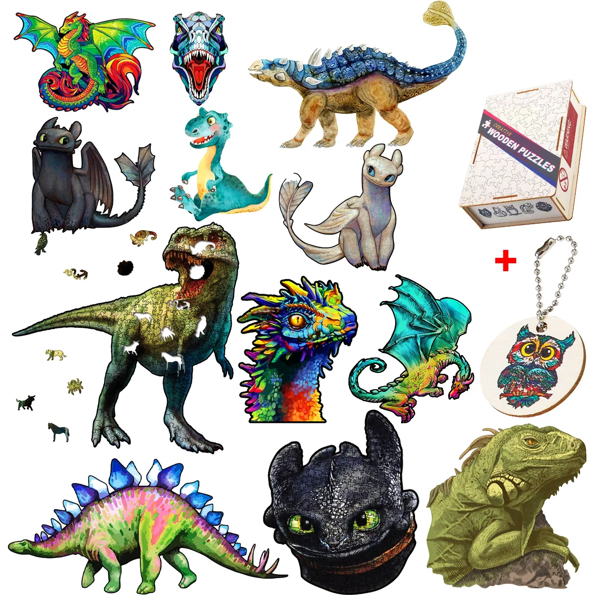 

Высококачественные деревянные пазлы с изображением дракона, элегантные подарки для детей, обучающая игрушка, пазл для взрослых и семьи, украшение для дома