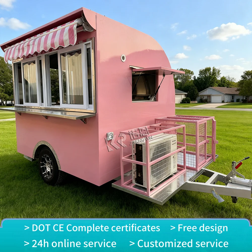 DOT شهادة الغذاء مقطورة امتياز مقطورة الغذاء الشاحنات مقطورة الغذاء المتنقلة مع المطبخ الكامل