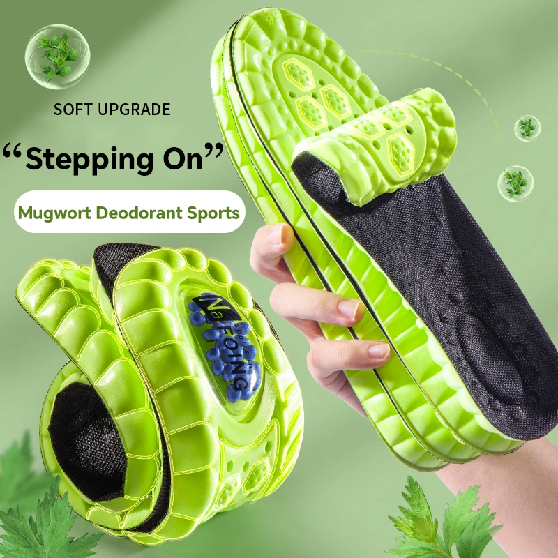Sport-Einlegesohlen 4D Latex Superweich Hochelastisch Schuhpolster Schmerzlindernd Deodorant Kissen Gewölbestütze Lauf-Einlegesohlen Fuß-Einlegesohle