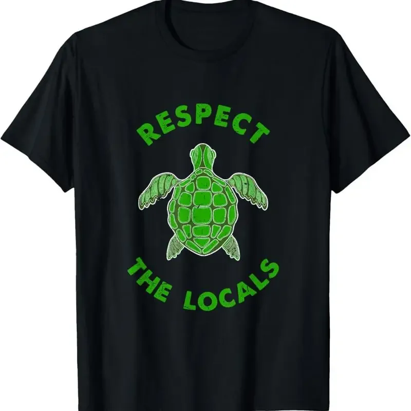 

Respect The Locals Sea Turtle Graphic T Shirt Breathable Men's Short Sleeve Tee Trip