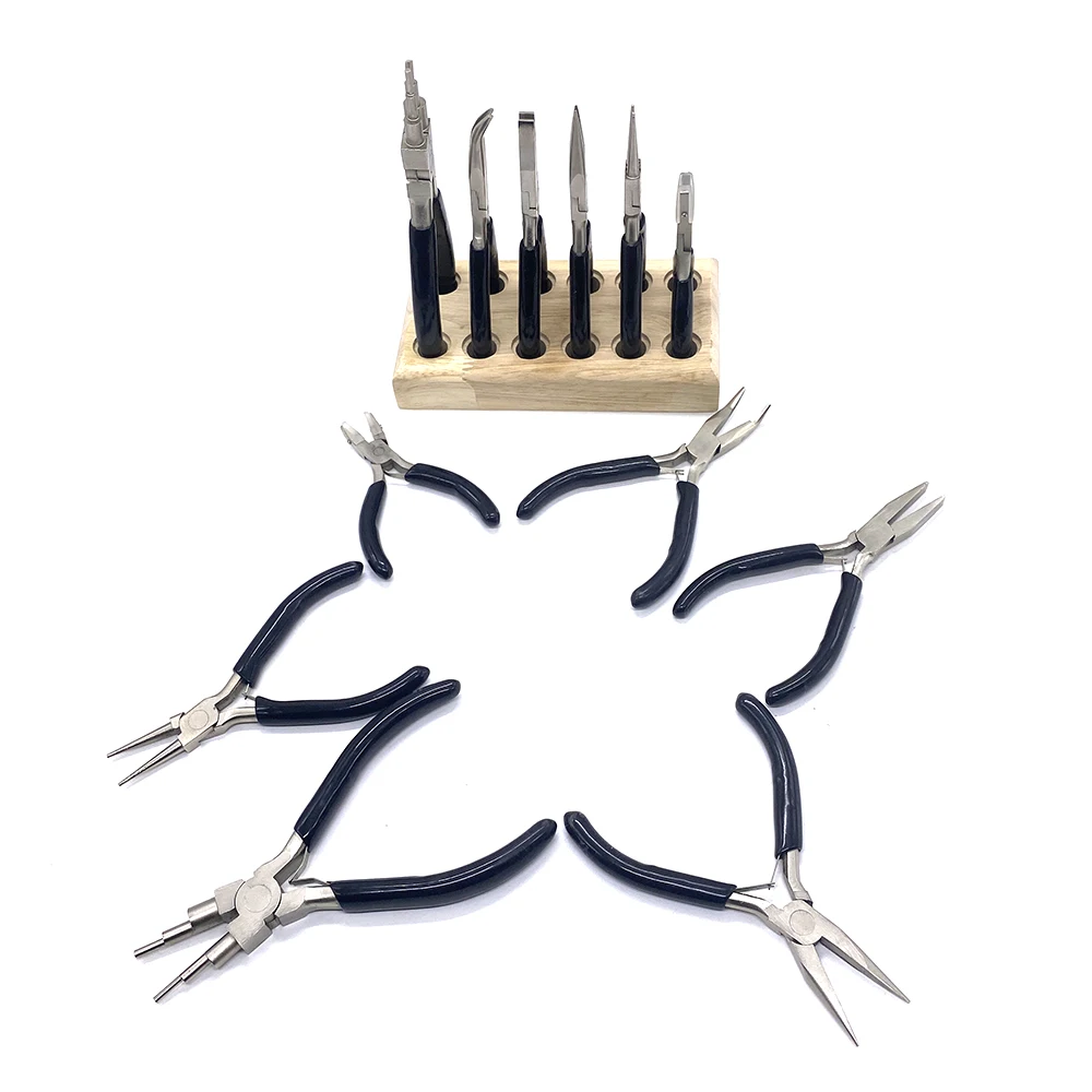 10PCS SETS Goldsmith Tools Anitilope Flat Cutting Pliers Jewelry Making Pliers Set