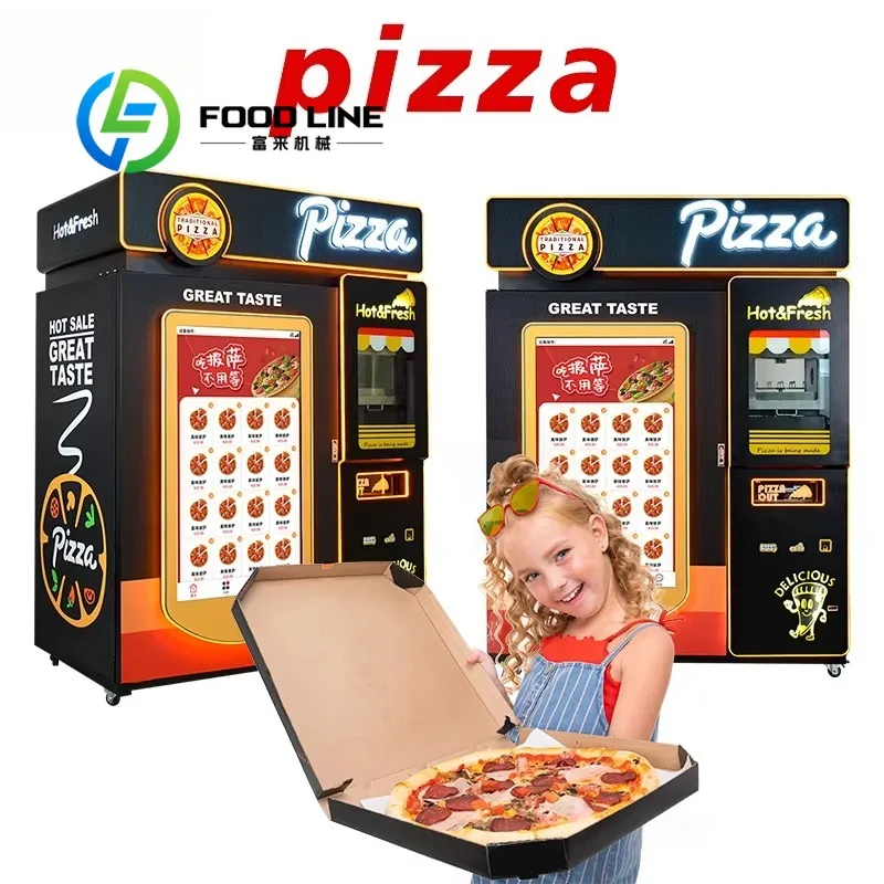 آلة بيع البيتزا المخصصة الأوتوماتيكية بالكامل بدون طيار 24 ساعة مصدر المصنع المباشر مع وظيفة SDK للمبيعات الساخنة ذات الخدمة الذاتية