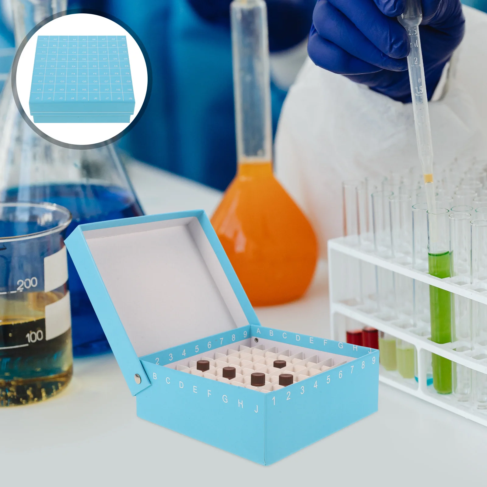 

Microcentrifuge Tube Container Box Freezer Sturdy Plastic Paper Tube Storage Holder for Efficient Sample Storage